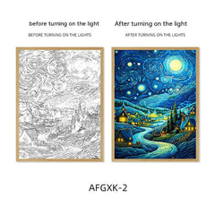 Van Gogh Famous Starry Sky Line Living Room Lighting Painting