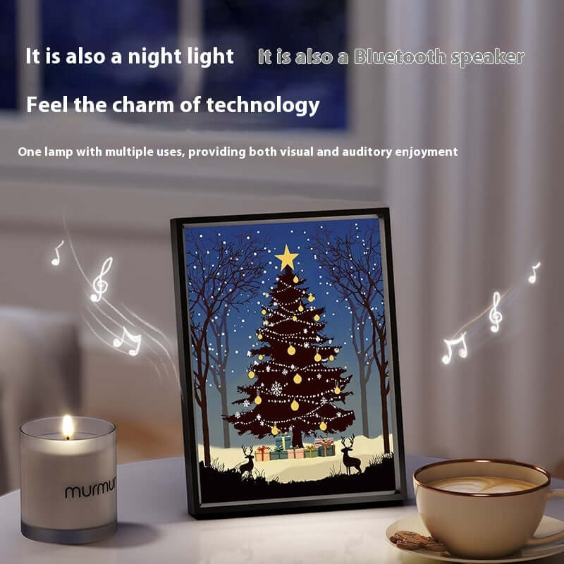 "2024 Luminous Bluetooth Speaker Christmas Tree - Desktop Ornament & Gift with Light and Shadow Art"