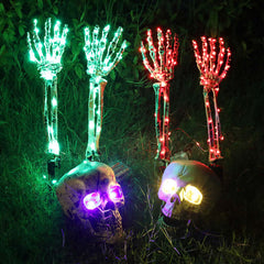 Bras squelette lumineux à LED pour Halloween, fête d'Halloween en plein air, jardin, cour, pelouse, décoration de maison hantée, accessoires d'horreur décoratifs d'Halloween