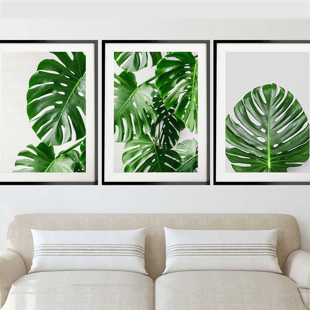 Peinture sur toile de plantes vertes, décoration d'intérieur