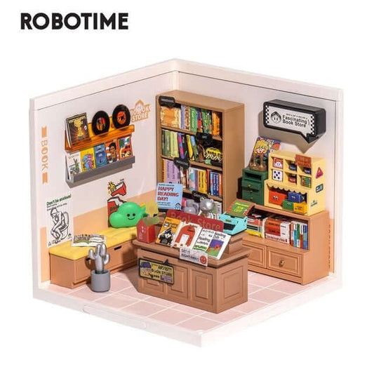 Robotime Rolife Super Creator Täglichen Kunststoff DIY Miniatur Haus Café Energie Versorgung Shop Baustein Sets Englisch Version