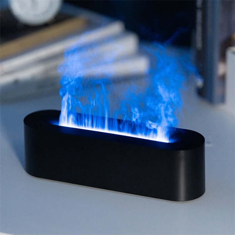 2023 flamme Aroma Diffusor Luftbefeuchter Ultraschall Kühlen Nebel Maker Fogger Led Ätherisches Öl Lampe Realistische Feuer Difusor