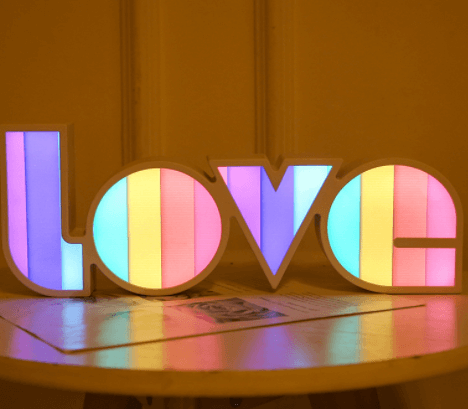 Décor de saint-valentin, lumière LED d'amour, cadeau de saint-valentin pour petite amie, décoration de fête d'anniversaire de mariage, décor de mariage romantique