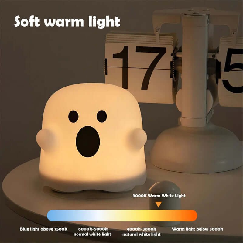 Lampe de chevet en silicone à capteur tactile LED pour décoration d'intérieur, idéal pour les chambres de filles, le salon, un cadeau d'anniversaire pour enfants ou pour Halloween