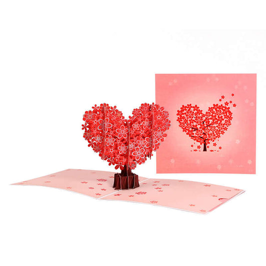 Valentine's Day Stereoscopic Greeting Cards Love Cherry Tree Paper