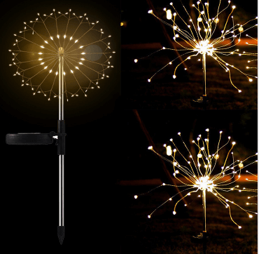 Neue Boden Stecker Solar Feuerwerk Licht LED Lichterkette Kupfer Draht Outdoor Garten Dekoration Stern Lichter Weihnachten Lichter