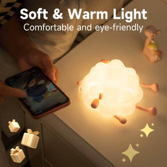 Mignon Silicone veilleuses mouton dessin animé chambre lampe pour chambre d'enfants décor Rechargeable synchronisation gradation sommeil veilleuse