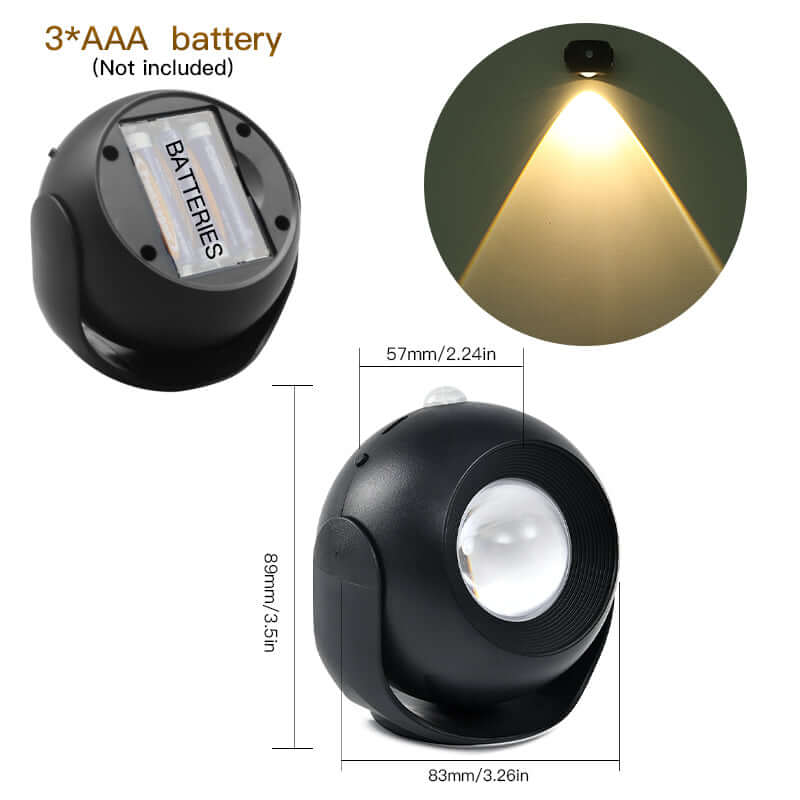 Adjustable Angle Human Sensing Light - Wireless Sunset Light for Indoor Use, Rechargeable Wall