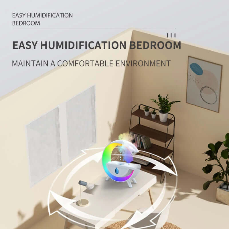 Pulvérisateur de gouttelettes d'eau RGB, humidificateur d'air Anti-gravité, veilleuse créative, diffuseur de brume pour la maison et le bureau, cadeau de noël, 350ml