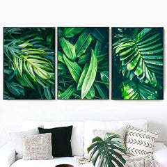 Peinture sur toile de plantes vertes, décoration d'intérieur