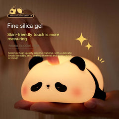 Panda-Nachtlichter für Kinder, süßes Tier, Silikon, Timing, wiederaufladbare Lampe, Cartoon-Panda, Schlafzimmer-Dekoration, Kinder, Jungen, Mädchen, Geschenk