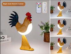 LED Rooster Night Light Touch With Sound Rechargeable Bedroom Bedside Lamp Dimmable Car Ambience Aroma Carrying Lamp Home Decor