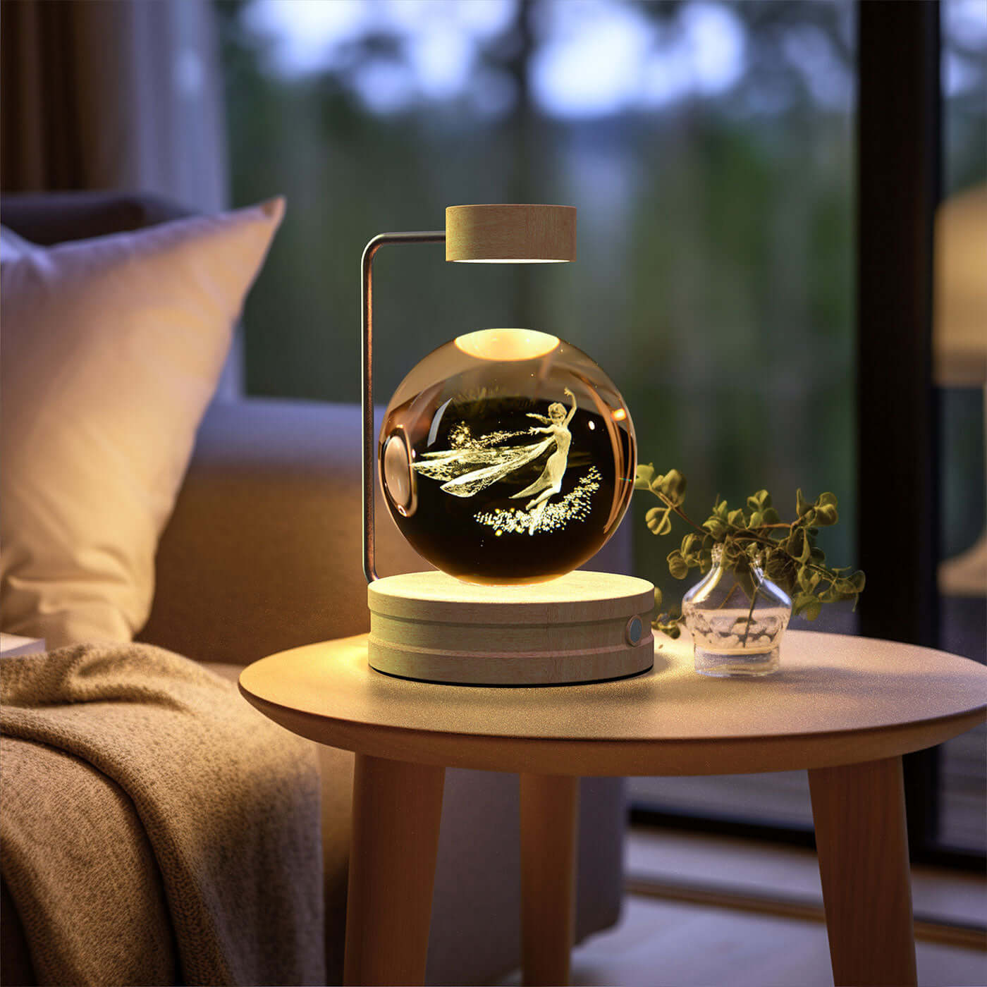 Boule de cristal cosmique dinosaure, veilleuse d'intérieur, alimentation USB, lampe de chevet chaude, cadeau d'anniversaire