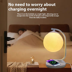 Led Smart Atmosphere Table Wireless Charging Eye Protection Bedside Lamp