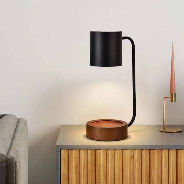 Lampe d'aromathérapie de chambre à coucher, lampe de table à bougie sans fumée