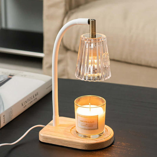 Lampe de fusion de cire d'aromathérapie à base de bois massif simple