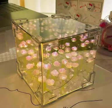 Fait à la main bricolage tulipe petite veilleuse cadeau romantique pour petite amie miroir lampe bricolage matériel Pack atmosphère décoration décor à la maison