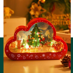 Christmas Cloud Night Lamp LED Table Light - Assembled Building Block Toy, Decorative Mirror